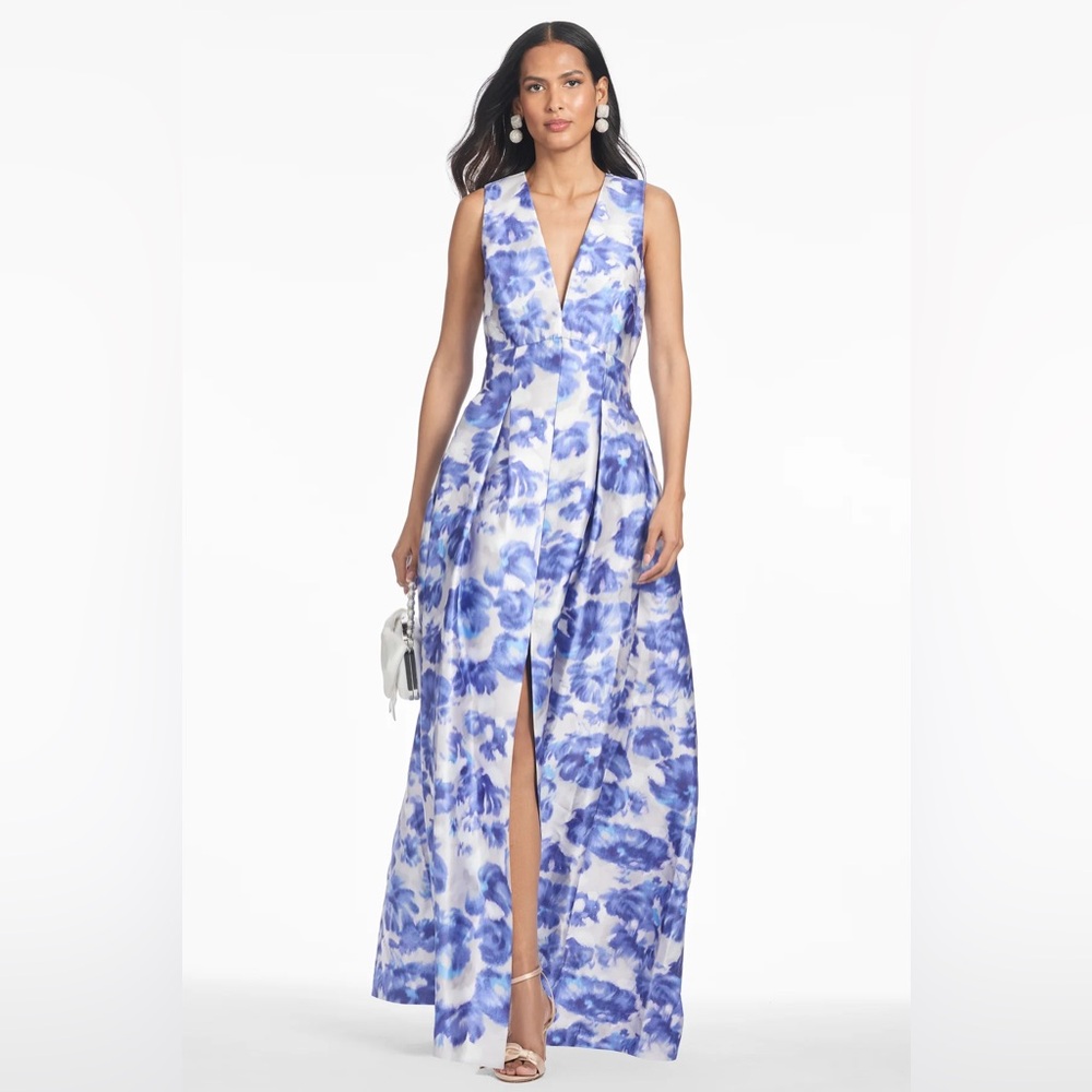 NWT Sachin + Babi Brooke blue floral gown in Azure watercolor floral - Picture 9 of 9